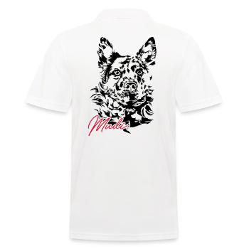 Ungarischer MUDI Hirtenhund Wilsigns Hunde Hund - Männer Poloshirt - Weiß - Hinten - Kai (181cm)