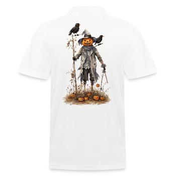 Magische Halloween Vogelscheuche Kürbis Ästhetik - Männer Poloshirt - Weiß - Hinten - Kai (181cm)