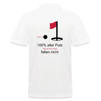Golf - 100 Prozent aller Putts (2-farbig) - Männer Poloshirt - Weiß - Hinten - Kai (181cm)
