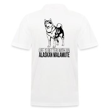 Malamute d’Alaska La vie est meilleure Chiens Wilsigns - Polo Homme - blanc - Dos - Kai (181cm)