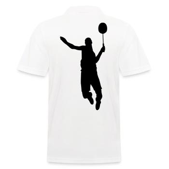 Tennis Badminton Badminton Player Gift - Men's Polo Shirt - white - Back - Kai (181cm)