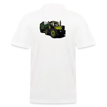 Tractor // Illustration - Men's Polo Shirt - white - Back - Kai (181cm)