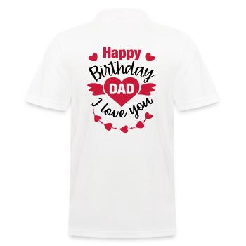 Dad birthday gift congratulations daughter son - Men's Polo Shirt - white - Back - Kai (181cm)