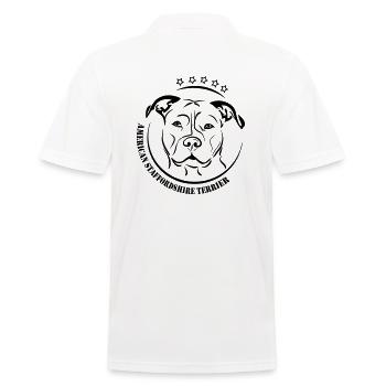 American Staffordshire Terrier Hunde Hund Wilsigns - Männer Poloshirt - Weiß - Hinten - Kai (181cm)