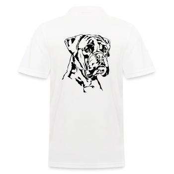 BOXER Portrait Wilsigns - Männer Poloshirt - Weiß - Hinten - Kai (181cm)
