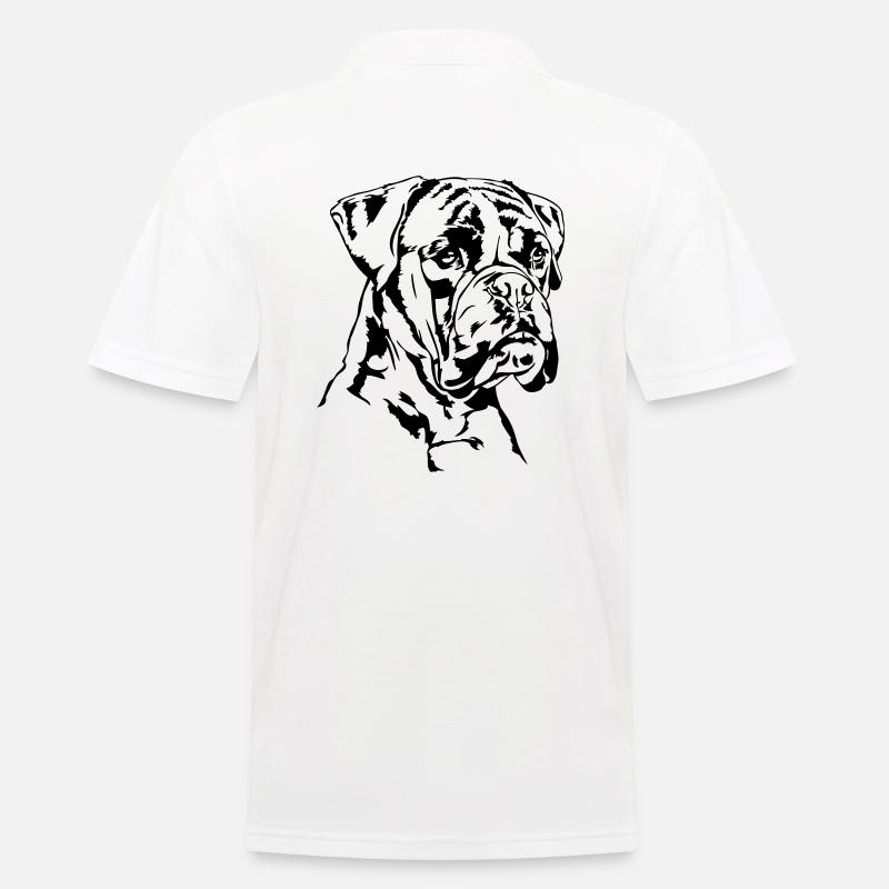 BOXER Portrait Wilsigns - Männer Poloshirt - Weiß