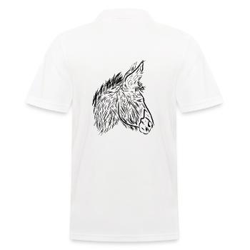 Esel - Männer Poloshirt - Weiß - Hinten - Kai (181cm)