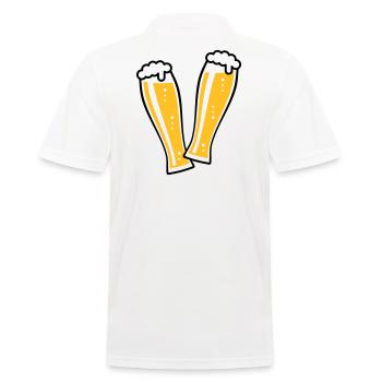 2 Weißbiergläser Stoßen An (Bier Weizenbier / 2C) - Männer Poloshirt - Weiß - Hinten - Kai (181cm)