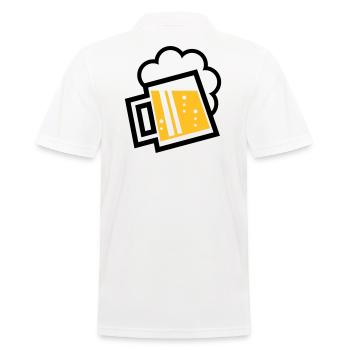 Bavarian Beer Mug (German Glass / L / \ / 2C) - Men's Polo Shirt - white - Back - Kai (181cm)