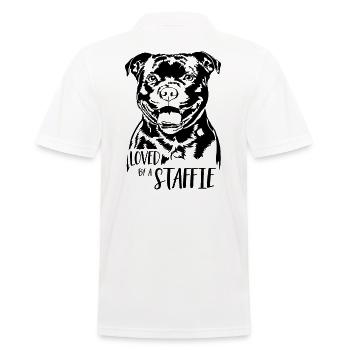 Adoré par un chien Staffie Staffordshire Bull Terrier - Polo Homme - blanc - Dos - Kai (181cm)