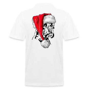 Santa BOXER Hund Weihnachten Hunde Wilsigns - Männer Poloshirt - Weiß - Hinten - Kai (181cm)
