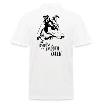 Loved by a SMOOTH COLLIE Hundespruch Hunde Spruch - Männer Poloshirt - Weiß - Hinten - Kai (181cm)