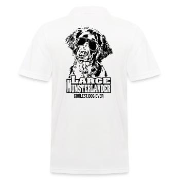 LARGE MUNSTERLANDER coolest dog ever Dog saying - Men's Polo Shirt - white - Back - Kai (181cm)