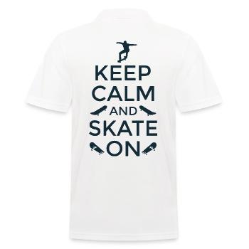 Skater Keep Calm And Skate on Skateboarder - Men's Polo Shirt - white - Back - Kai (181cm)