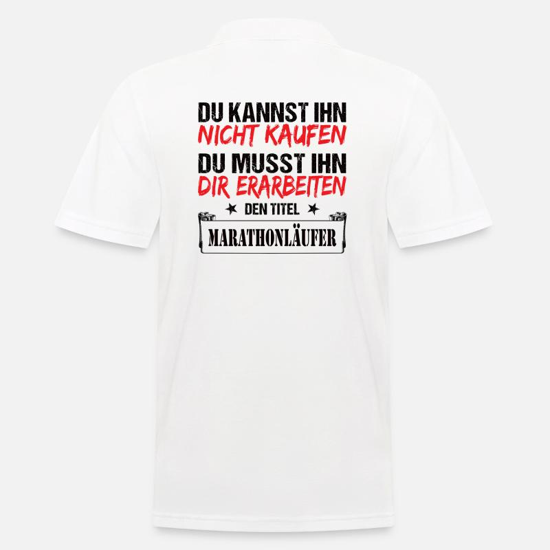 Titel Marathonläufer - Laufen - Joggen - Geschenk - Männer Poloshirt - Weiß