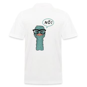 Strauß Brille NÖ! lustig Geschenk Vogel Nerd - Männer Poloshirt - Weiß - Hinten - Kai (181cm)