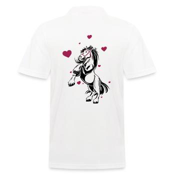 Cheval j'adore idée cadeau drôle équitation club coeur - Polo Homme - blanc - Dos - Kai (181cm)