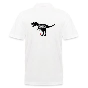 Muttertag geschenk - Mamasaurus - Männer Poloshirt - Weiß - Hinten - Kai (181cm)