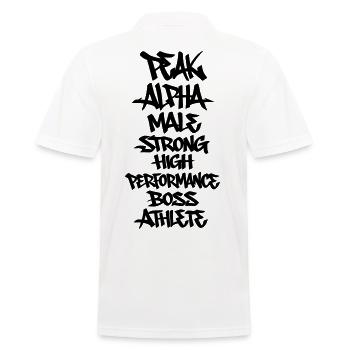 PEAK ATHLETE - Männer Poloshirt - Weiß - Hinten - Kai (181cm)