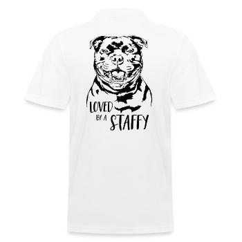 STAFFORDSHIRE BULL TERRIER loved a Staffy Wilsigns - Men's Polo Shirt - white - Back - Kai (181cm)