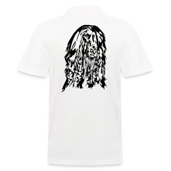 Lévrier AFGHAN Portrait du chien de Wilsign - Polo Homme - blanc - Dos - Kai (181cm)