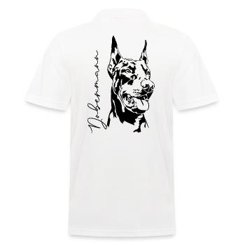 Dobermann Hundeportrait Hunde Hundesport Wilsigns - Männer Poloshirt - Weiß - Hinten - Kai (181cm)