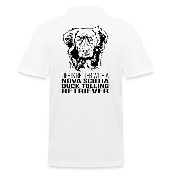 Nova Scotia Duck Tolling Retriever life is better - Men's Polo Shirt - white - Back - Kai (181cm)