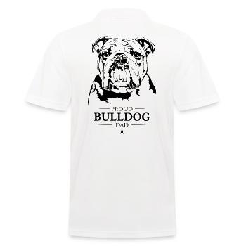 Bulldog Dad English Bulldog Dogs Wilsigns - Men's Polo Shirt - white - Back - Kai (181cm)