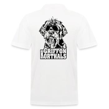 GRIFFON KORTHALS cool Sonnenbrille Hunde Hund - Männer Poloshirt - Weiß - Hinten - Kai (181cm)