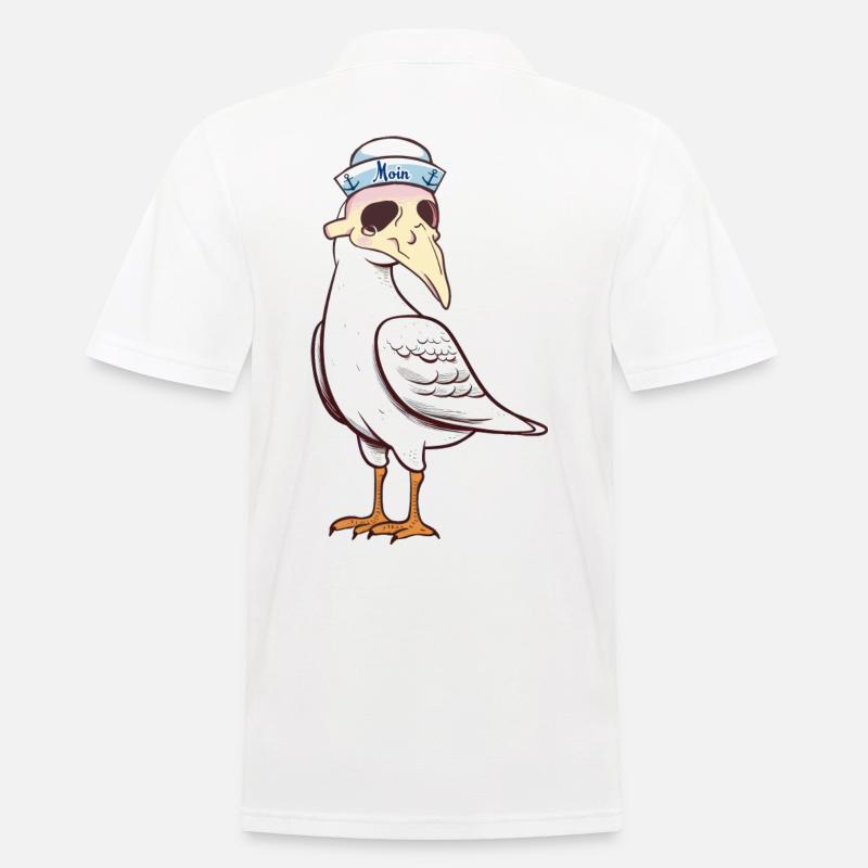 maritim Halloween Möwe Möwen Matrose - Männer Poloshirt - Weiß