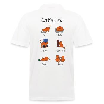 la vie de chat1 - Polo Homme - blanc - Dos - Kai (181cm)