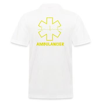 Ambulancier jaune fluo - Polo Homme - blanc - Dos - Kai (181cm)