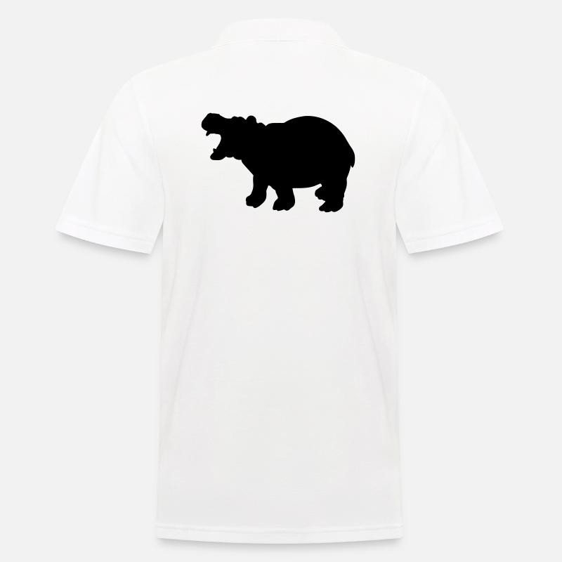 Nilpferd Silhouette Hippo - Männer Poloshirt - Weiß