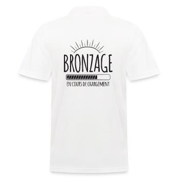 Tan Loading, Summer, Vacation, French - Men's Polo Shirt - white - Back - Kai (181cm)