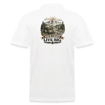 Pack Light Live Big | Hiking Design - Männer Poloshirt - Weiß - Hinten - Kai (181cm)
