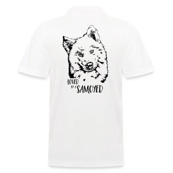 Loved by a Samoyed Hunde Samojede Hundespruch - Männer Poloshirt - Weiß - Hinten - Kai (181cm)