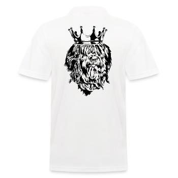 Briard Berger de Brie Krone Dog Dogs Wilsigns - Men's Polo Shirt - white - Back - Kai (181cm)