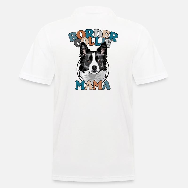 Border Collie Mama Hunde Hund Muttertag Wilsigns - Männer Poloshirt - Weiß