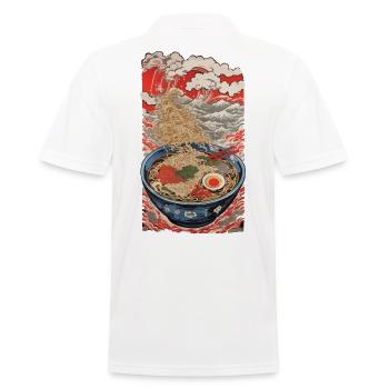 Ukiyo-E Ramen Kanji Noodle Soup Vintage Design - Men's Polo Shirt - white - Back - Kai (181cm)