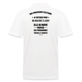 aux prochaines élections je voterais pour cadeau - Polo Homme - blanc - Dos - Kai (181cm)