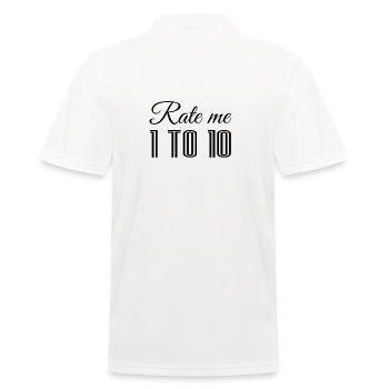 Rate me 1 to 10 I Frau Geschenk Gym Geburtstag - Männer Poloshirt - Weiß - Hinten - Kai (181cm)