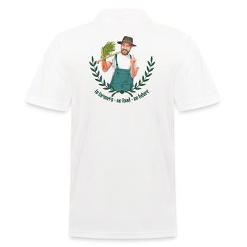 No Farmers - No Food - No Future - Männer Poloshirt - Weiß - Hinten - Kai (181cm)