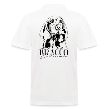BRACCO ITALIANO Dog portrait Hounds Wilsigns - Men's Polo Shirt - white - Back - Kai (181cm)
