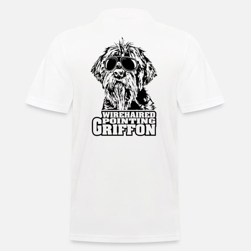 WIREHAIRED POINTING GRIFFON cool Sonnenbrille Hund - Männer Poloshirt - Weiß