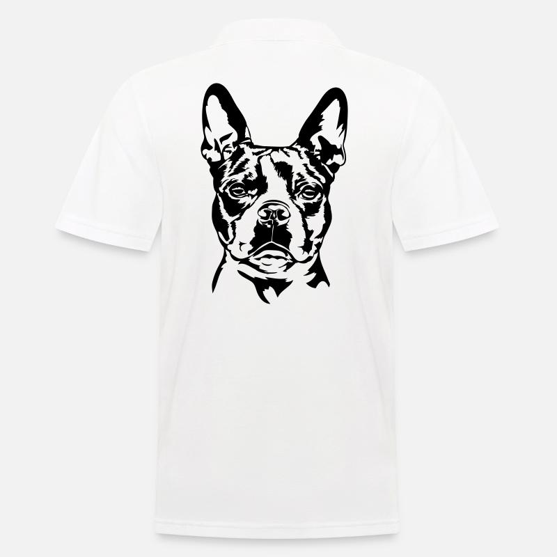 BOSTON TERRIER - Männer Poloshirt - Weiß
