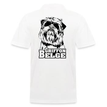 GRIFFON BELGE cool sunglasses dogs dog - Men's Polo Shirt - white - Back - Kai (181cm)