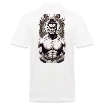 Arts martiaux japonais et conception de guerrier de tatouage - Polo Homme - blanc - Dos - Kai (181cm)