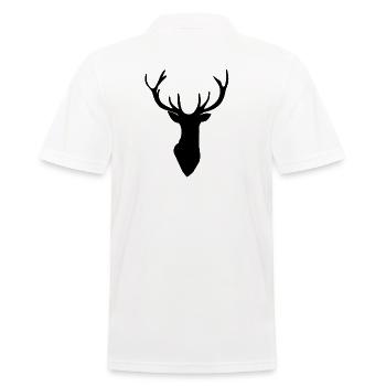 Silhouette de bois de cerf tête de cerf noir - Polo Homme - blanc - Dos - Kai (181cm)