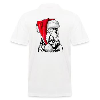 Santa OLD ENGLISH BULLDOG Weihnachten OEB Wilsigns - Männer Poloshirt - Weiß - Hinten - Kai (181cm)