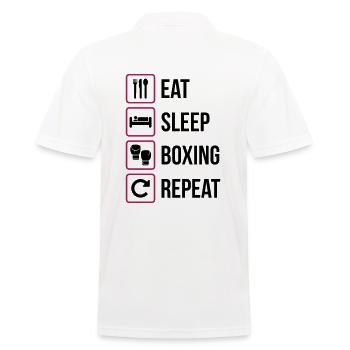Eat Sleep Boxing Repeat - Men's Polo Shirt - white - Back - Kai (181cm)